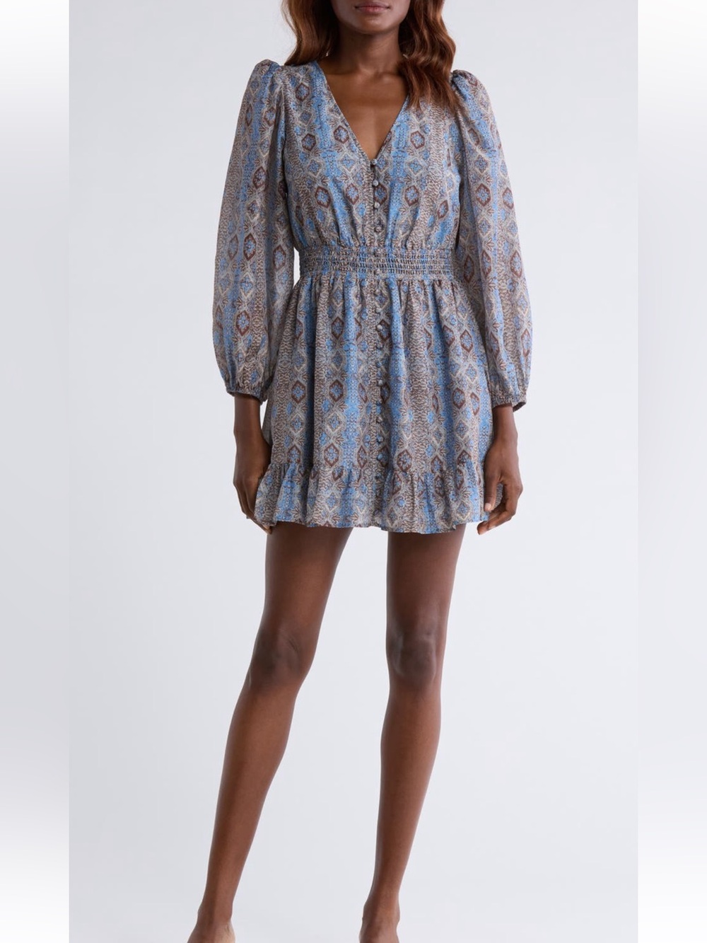NWT PAIGE Ophelie Puff Sleeve Cotton & Silk
Dress, M.